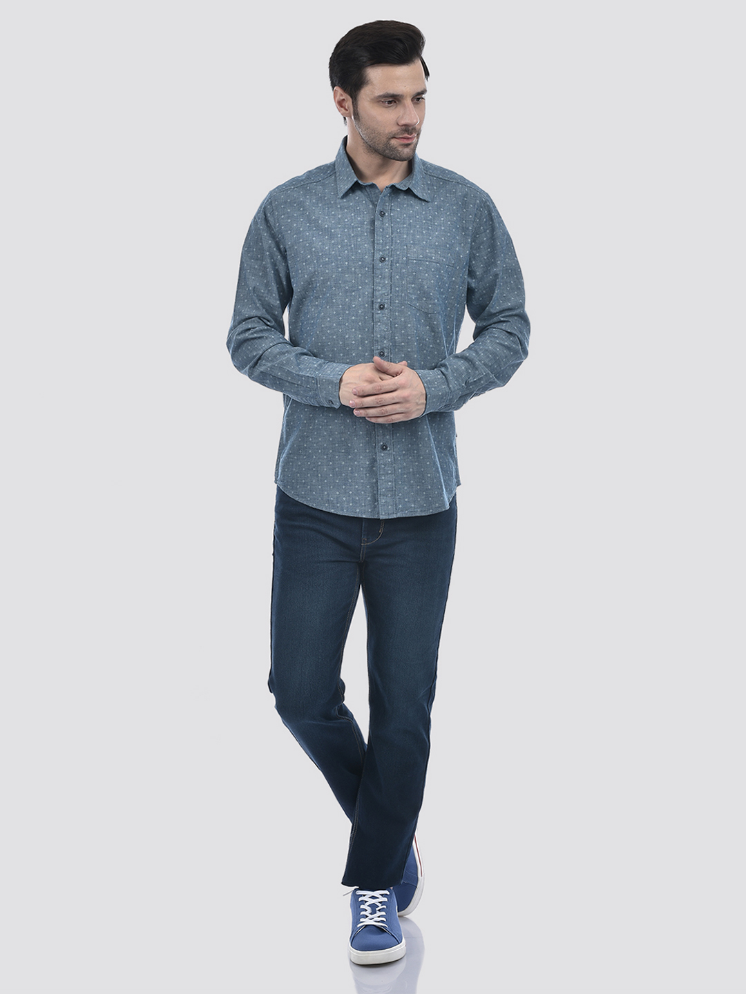 Numero Uno Men Printed Blue Shirt